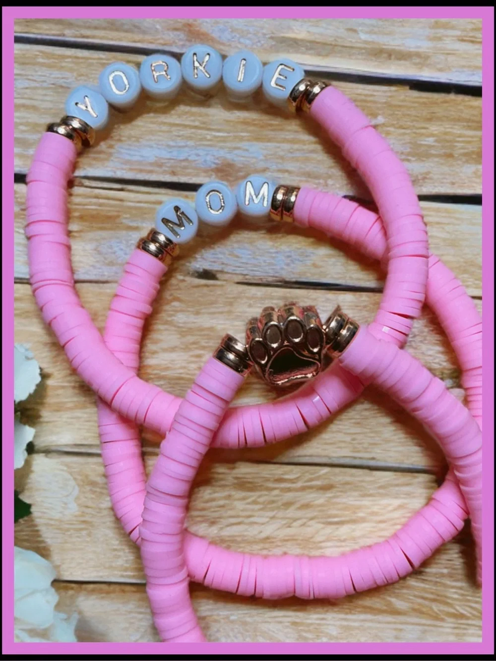3 piece Yorkie Mom Bracelet Set